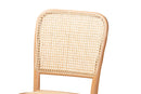 Redell Brown Woven Rattan and Wood 2Pc Cane Dining Chair Set Baxton