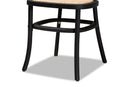 Daylan Brown Woven Rattan and Black Wood 2Pc Cane Dining Chair Set Baxton