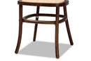 Daylan Brown Woven Rattan and Walnut Brown Wood 2Pc Cane Dining Chair Set Baxton