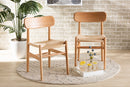Tasman Brown Hemp and Wood 2Pc Dining Chair Set Baxton