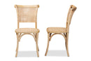 Rosina Brown Woven Rattan and Wood 2Pc Cane Dining Chair Set Baxton
