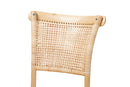 Rosina Brown Woven Rattan and Wood 2Pc Cane Dining Chair Set Baxton