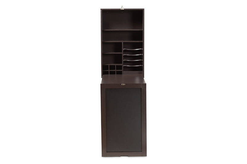 Giselle Dark Brown Wall-Mounted Folding Desk Baxton