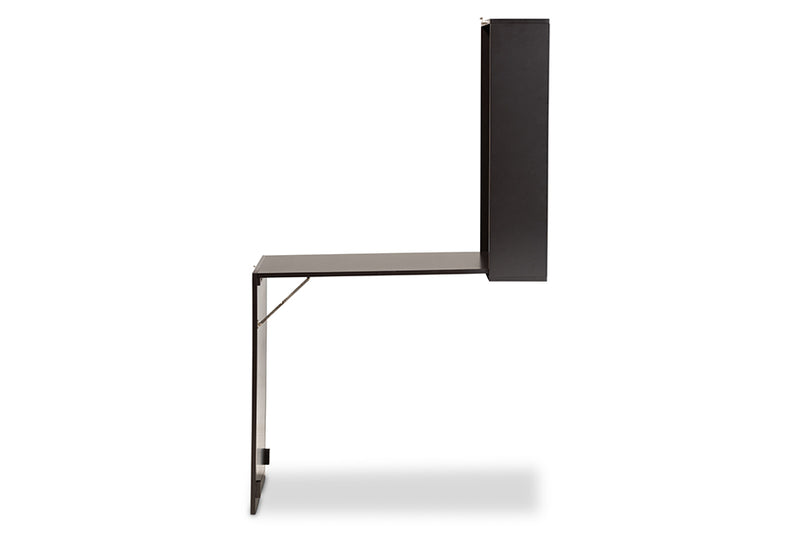 Giselle Modern and Contemporary Dark Brown Finished Wood Wall-Mounted Folding Desk