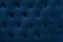 Orbit Navy Blue Velvet Fabric Upholstered Queen Size Headboard Baxton
