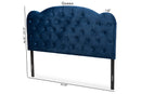 Orbit Navy Blue Velvet Fabric Upholstered Queen Size Headboard Baxton