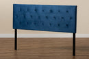 Ediva Navy Blue Velvet Fabric Upholstered King Size Headboard Baxton