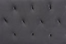 Ediva Gray Velvet Fabric Upholstered Queen Size Headboard Baxton