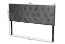 Ediva Gray Velvet Fabric Upholstered Queen Size Headboard Baxton