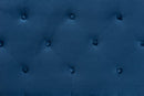 Tasha Navy Blue Velvet Fabric Upholstered King Size Headboard Baxton