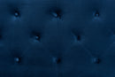 Janella Navy Blue Velvet Fabric Upholstered Full Size Headboard Baxton