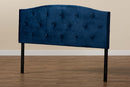 Janella Navy Blue Velvet Fabric Upholstered King Size Headboard Baxton