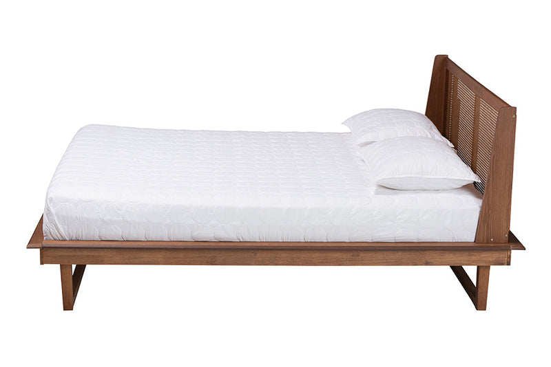 Terra Walnut Brown Queen Size Platform Bed Baxton
