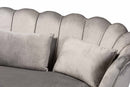Jayden Gray Velvet Fabric Upholstered and Gold Metal Sofa Baxton