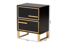 Grayson Black and Gold Metal 2-Drawer End Table Baxton