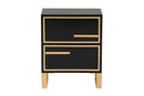 Grayson Black and Gold Metal 2-Drawer End Table Baxton