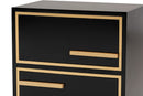 Grayson Black and Gold Metal 2-Drawer End Table Baxton