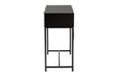 Marconi Two-Tone Black and Natural Brown and Black Metal 2-Drawer Console Table Baxton