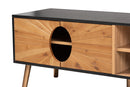 Malene Two-Tone Dark and Natural Brown TV Stand Baxton