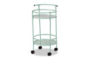 Vanda Mint Green Finished Metal 2-Tier Kitchen Cart Baxton