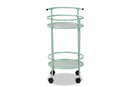 Vanda Mint Green Finished Metal 2-Tier Kitchen Cart Baxton
