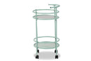Vanda Mint Green Finished Metal 2-Tier Kitchen Cart Baxton