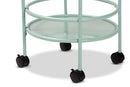 Vanda Mint Green Finished Metal 2-Tier Kitchen Cart Baxton