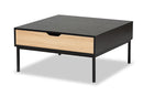 Gardner Two-Tone Oak Brown and Black Coffee Table Baxton