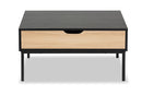 Gardner Two-Tone Oak Brown and Black Coffee Table Baxton