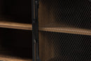 Channary Walnut Brown and Black Metal 2-Door Sideboard Baxton
