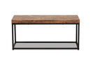 Dahlia Walnut Brown and Black Metal Accent Bench Baxton