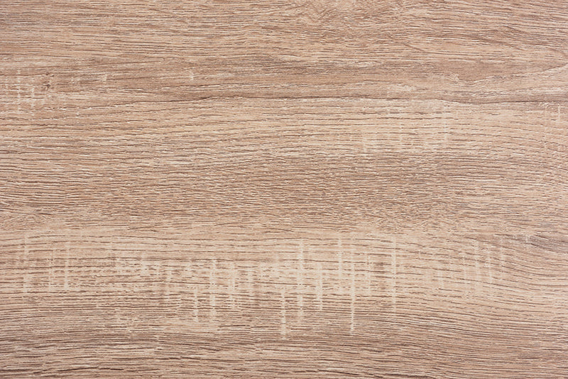 Zentra Oak Brown and Black Metal Coffee Table Baxton