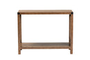Pavone Modern Farmhouse Natural Brown and Black Metal Console Table Baxton