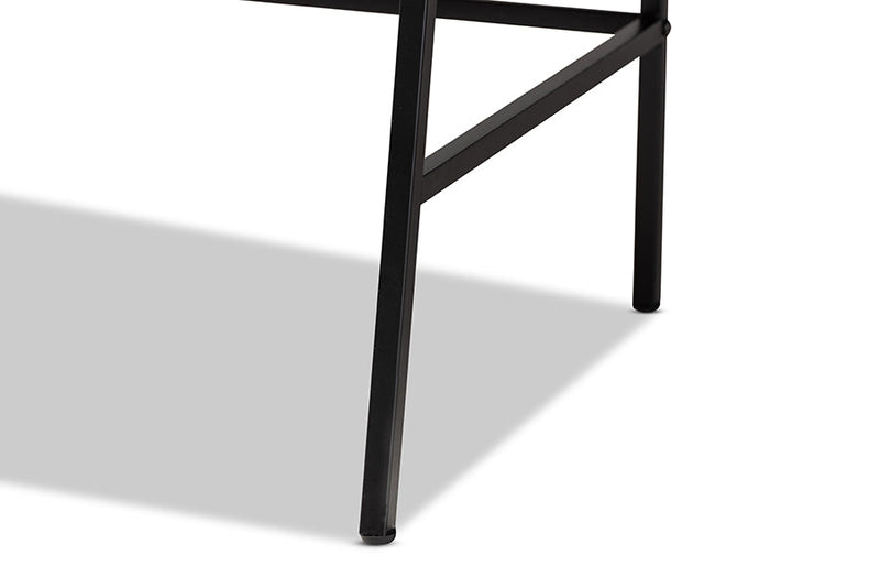 Joaquin Walnut Brown and Black Metal Desk w/Shelves Baxton
