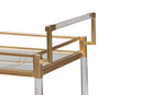 Claude Gold Metal and Glass Wine Cart Baxton