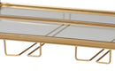 Claude Gold Metal and Glass Wine Cart Baxton