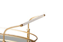 Eisa Gold Metal and Mirrored Glass 2-Tier Wine Cart Baxton