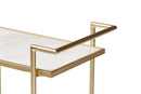 Sarter Gold Metal and White Marble 2-Tier Wine Cart Baxton