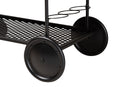 Felix Walnut Brown and Black Metal Mobile Wine Cart Baxton