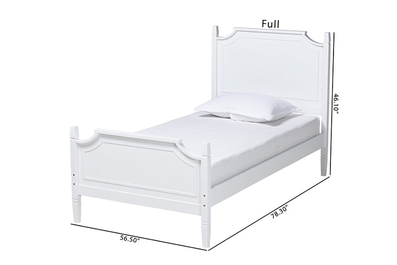 Nox Classic and Traditional White Finished Wood Full Size Platform Bed