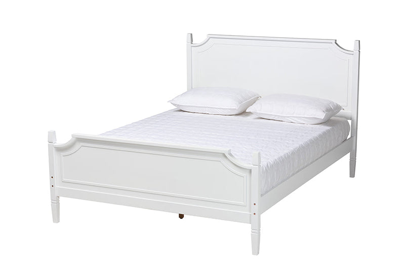 Nox White Queen Size Platform Bed Baxton