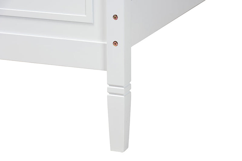 Nox White Queen Size Platform Bed Baxton