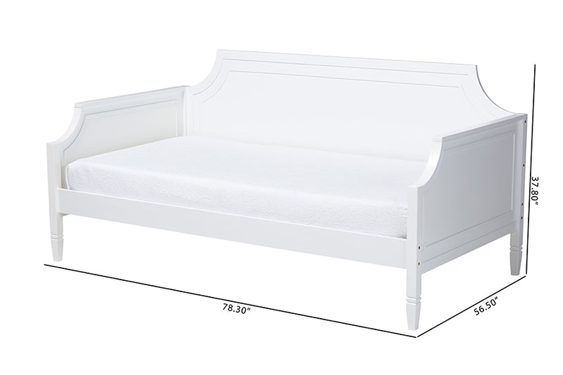 Nox Classic and Traditional White Finished Wood Full Size Daybed