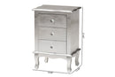 Adina Silver 3-Drawer End Table Baxton
