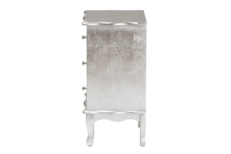 Adina Silver 3-Drawer End Table Baxton