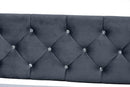 Halen Gray Velvet Fabric Dark Brown Full Size Daybed Baxton