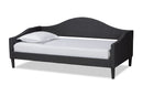 Michigan Charcoal Fabric Dark Brown Twin Size Daybed Baxton