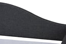 Michigan Charcoal Fabric Dark Brown Twin Size Daybed Baxton