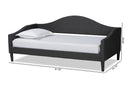 Michigan Charcoal Fabric Dark Brown Twin Size Daybed Baxton