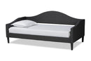 Michigan Charcoal Fabric Dark Brown Full Size Daybed Baxton